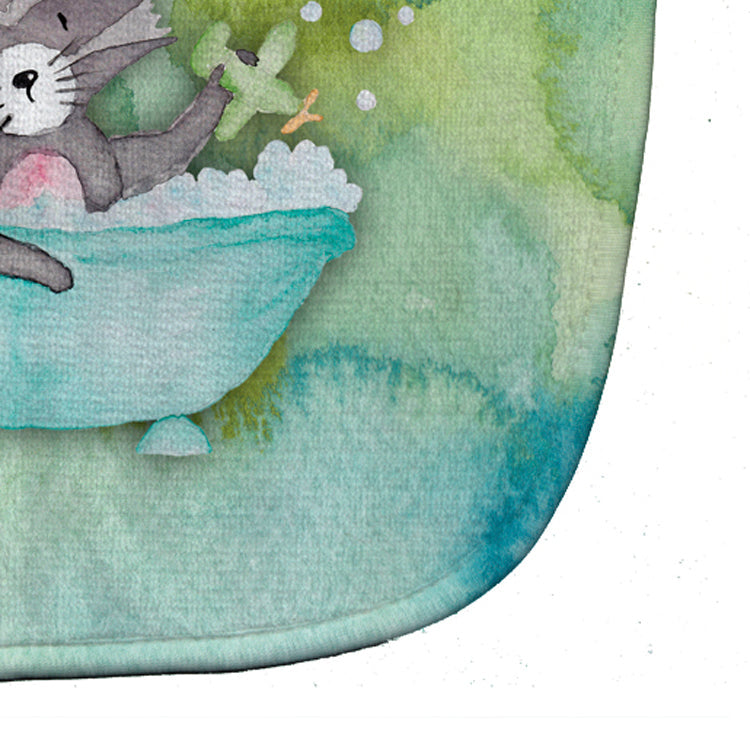 Raccoon Bathing Watercolor Baby Bib Easy-Clean Baby Bib Baby Feeding Accessory Baby Mealtime Essential, 10 x 13, Multicolor