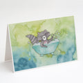 Raccoon Bathing Watercolor Greeting Cards Pack of 8 Blank Cards with Envelopes Whimsical A7 Size 5x7
