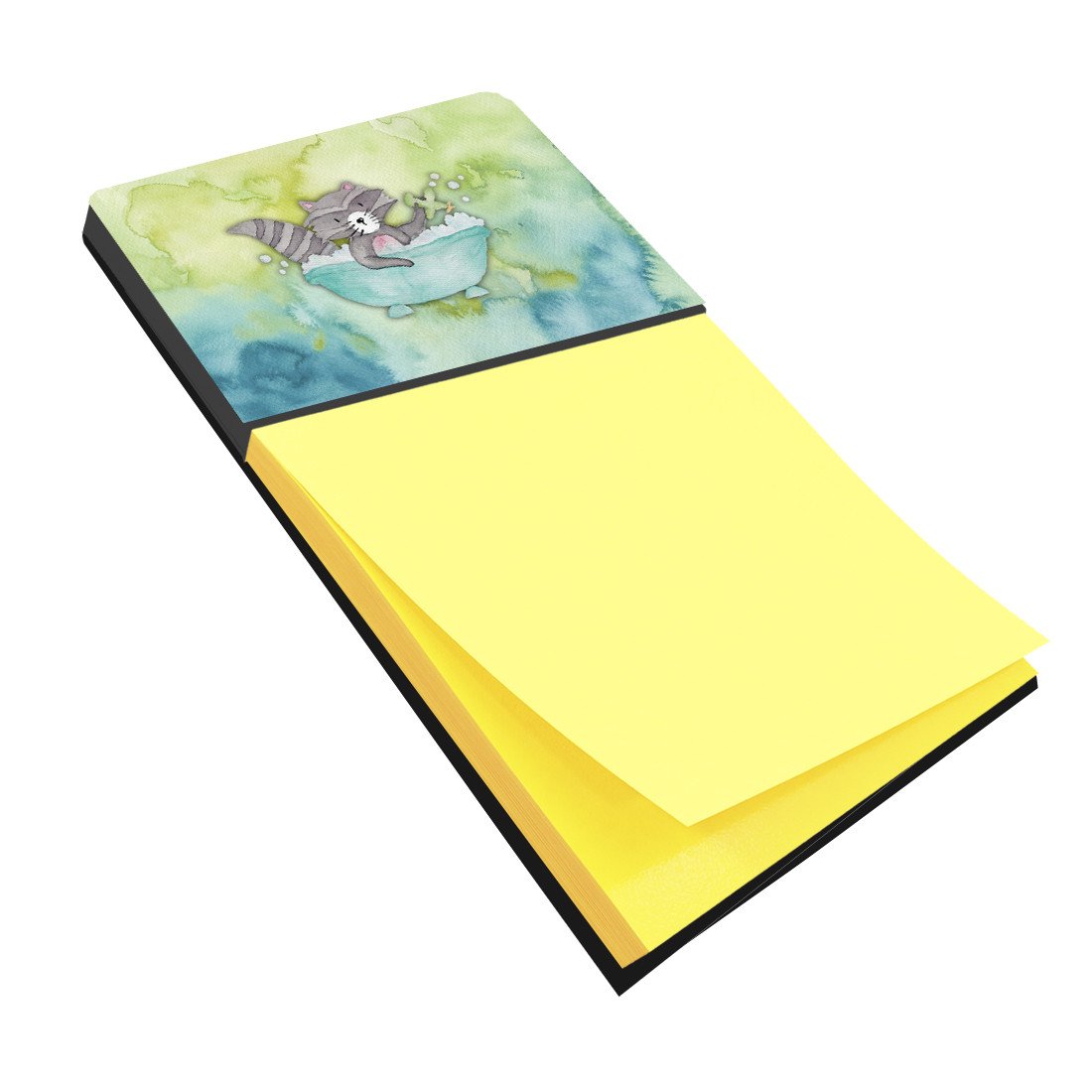 Raccoon Bathing Watercolor Watercolor Sticky Note Holder Refillable Dispenser Desk Accessory 3x3 Pad Gift