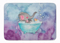 Elephant Bathing Watercolor Memory Foam Kitchen Mat Machine Washable Anti-Fatigue Cushion Comfort Bath or Kitchen Rug