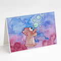 Bear and Bubbles Watercolor Greeting Cards Pack of 8 Blank Cards with Envelopes Whimsical A7 Size 5x7