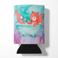 Rabbit and Squirrel Bathing Watercolor Can or Bottle Hugger Cooler Sleeve for Standard 12 oz Cans, Insulated Foam Beer & Soda Can Hugger Reusable