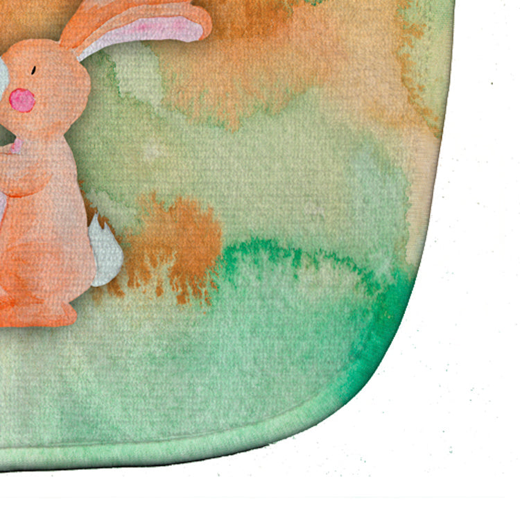 Rabbit and Bubbles Watercolor Baby Bib Easy-Clean Baby Bib Baby Feeding Accessory Baby Mealtime Essential, 10 x 13, Multicolor