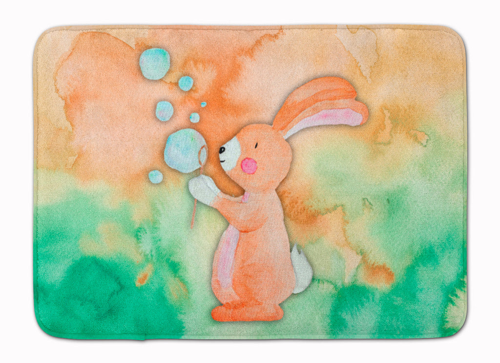 Rabbit and Bubbles Watercolor Memory Foam Kitchen Mat Machine Washable Anti-Fatigue Cushion Comfort Bath or Kitchen Rug