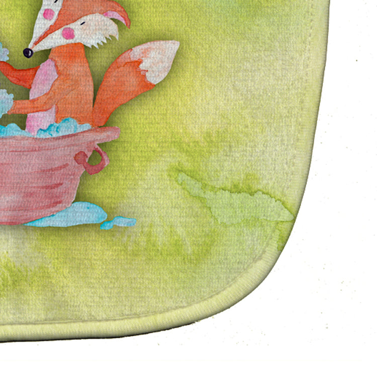 Foxes Bathing Watercolor Baby Bib Easy-Clean Baby Bib Baby Feeding Accessory Baby Mealtime Essential, 10 x 13, Multicolor