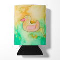 Rubber Duckie Watercolor Can or Bottle Hugger Cooler Sleeve for Standard 12 oz Cans, Insulated Foam Beer & Soda Can Hugger Reusable