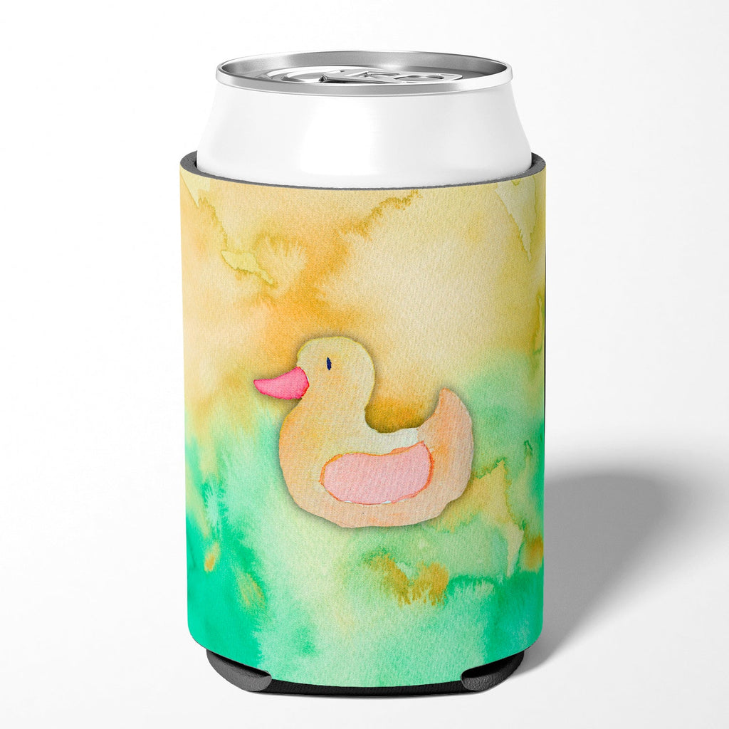 Rubber Duckie Watercolor Can or Bottle Hugger Cooler Sleeve for Standard 12 oz Cans, Insulated Foam Beer & Soda Can Hugger Reusable