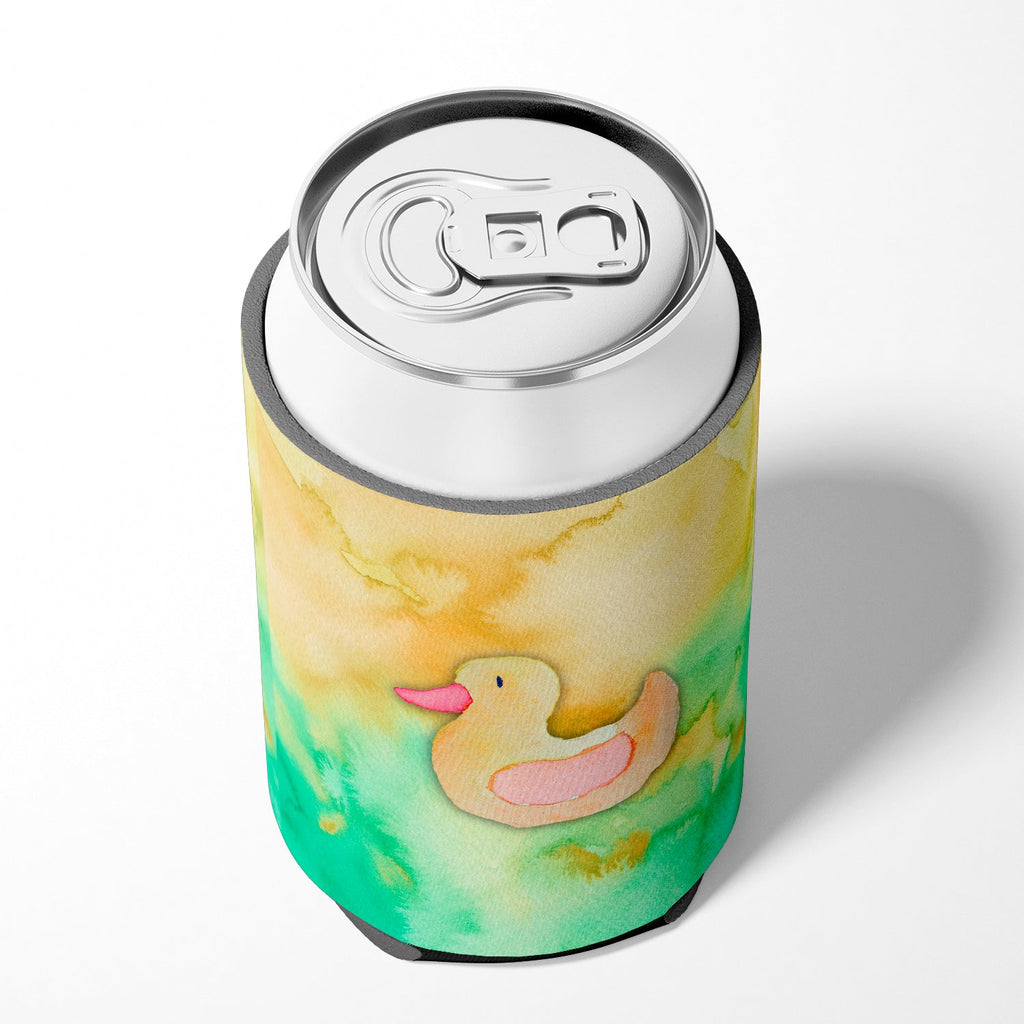 Rubber Duckie Watercolor Can or Bottle Hugger Cooler Sleeve for Standard 12 oz Cans, Insulated Foam Beer & Soda Can Hugger Reusable