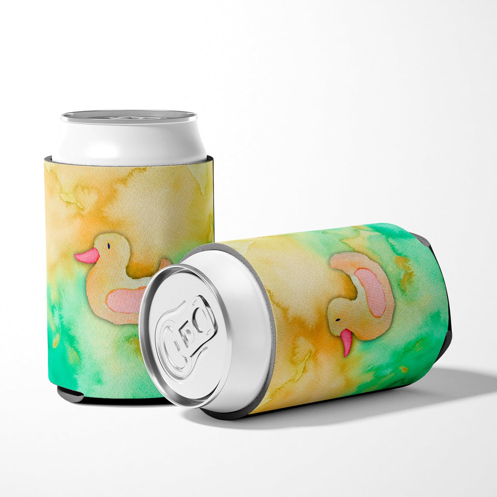 Rubber Duckie Watercolor Can or Bottle Hugger Cooler Sleeve for Standard 12 oz Cans, Insulated Foam Beer & Soda Can Hugger Reusable