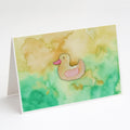 Rubber Duckie Watercolor Greeting Cards Pack of 8 Blank Cards with Envelopes Whimsical A7 Size 5x7
