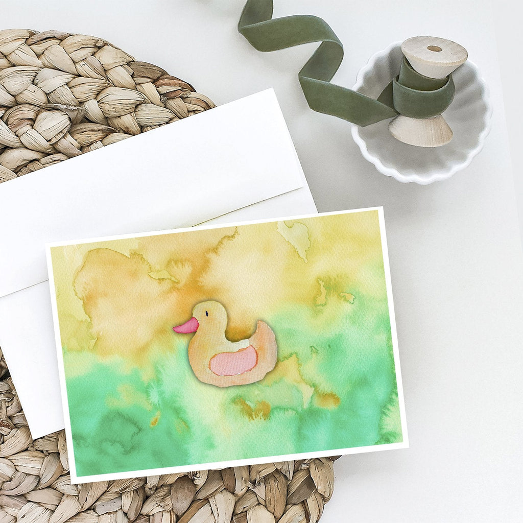 Rubber Duckie Watercolor Greeting Cards Pack of 8 Blank Cards with Envelopes Whimsical A7 Size 5x7
