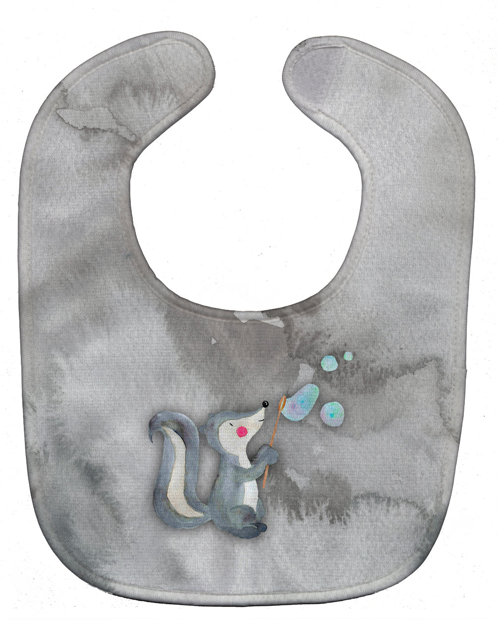Skunk and Bubbles Watercolor Baby Bib Easy-Clean Baby Bib Baby Feeding Accessory Baby Mealtime Essential, 10 x 13, Multicolor