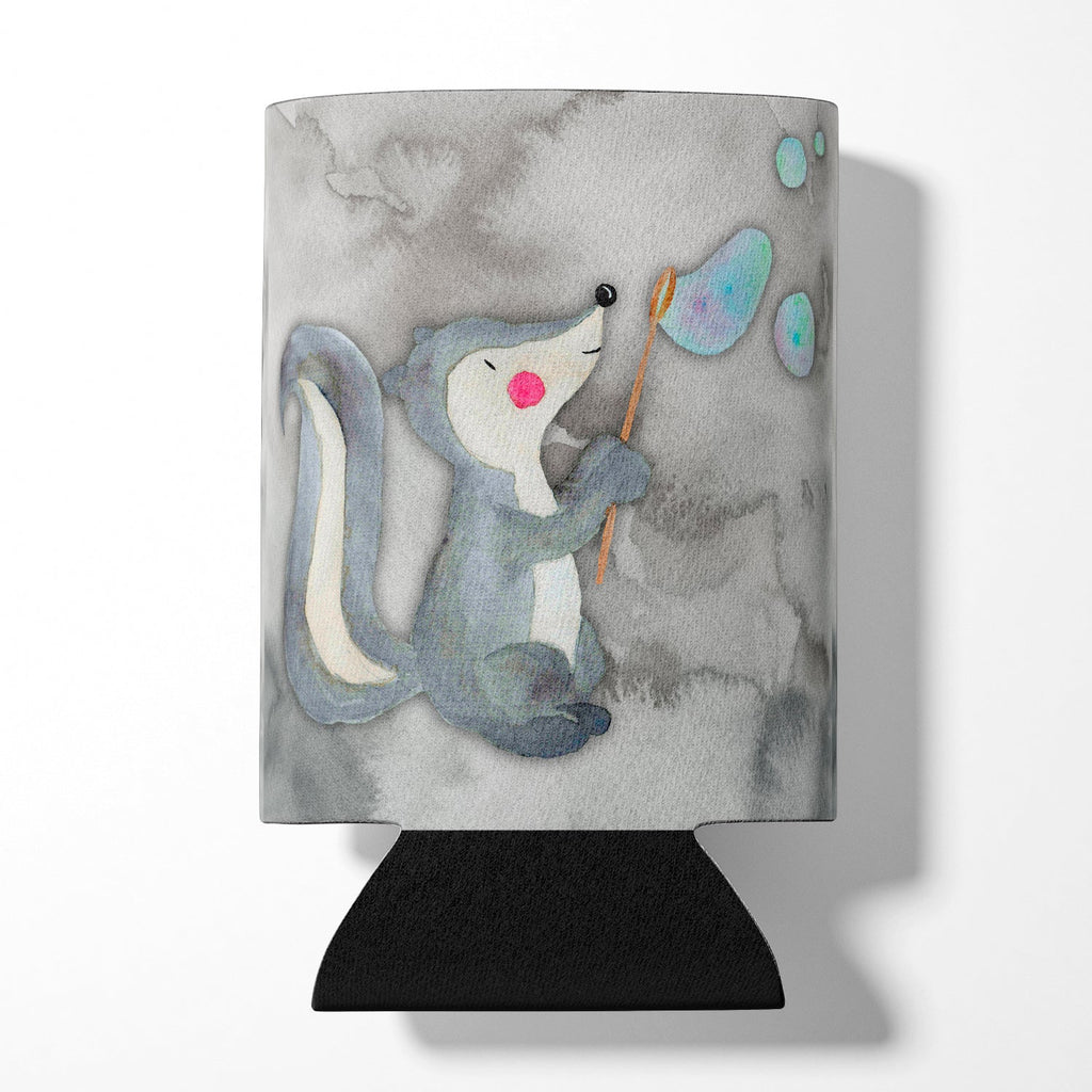 Skunk and Bubbles Watercolor Can or Bottle Hugger Cooler Sleeve for Standard 12 oz Cans, Insulated Foam Beer & Soda Can Hugger Reusable