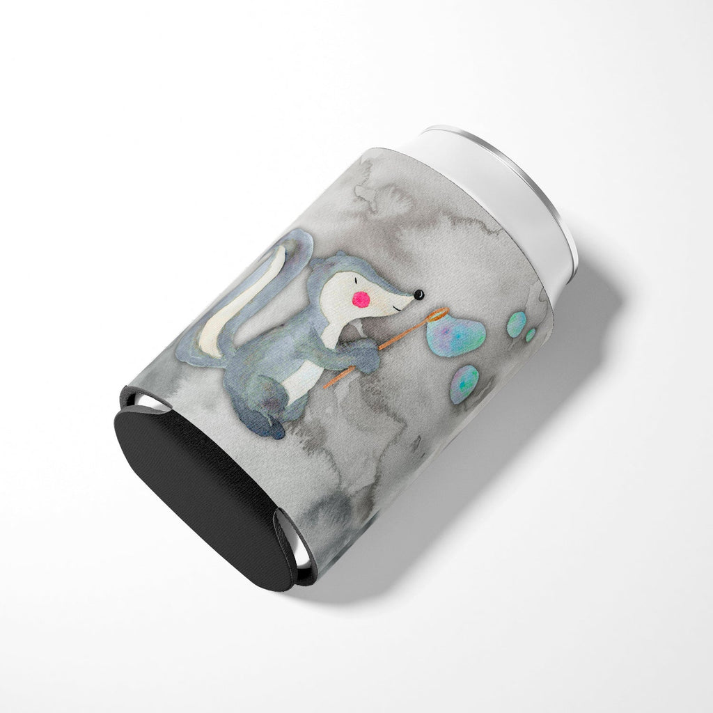 Skunk and Bubbles Watercolor Can or Bottle Hugger Cooler Sleeve for Standard 12 oz Cans, Insulated Foam Beer & Soda Can Hugger Reusable