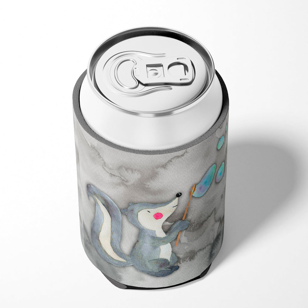 Skunk and Bubbles Watercolor Can or Bottle Hugger Cooler Sleeve for Standard 12 oz Cans, Insulated Foam Beer & Soda Can Hugger Reusable