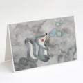 Skunk and Bubbles Watercolor Greeting Cards Pack of 8 Blank Cards with Envelopes Whimsical A7 Size 5x7