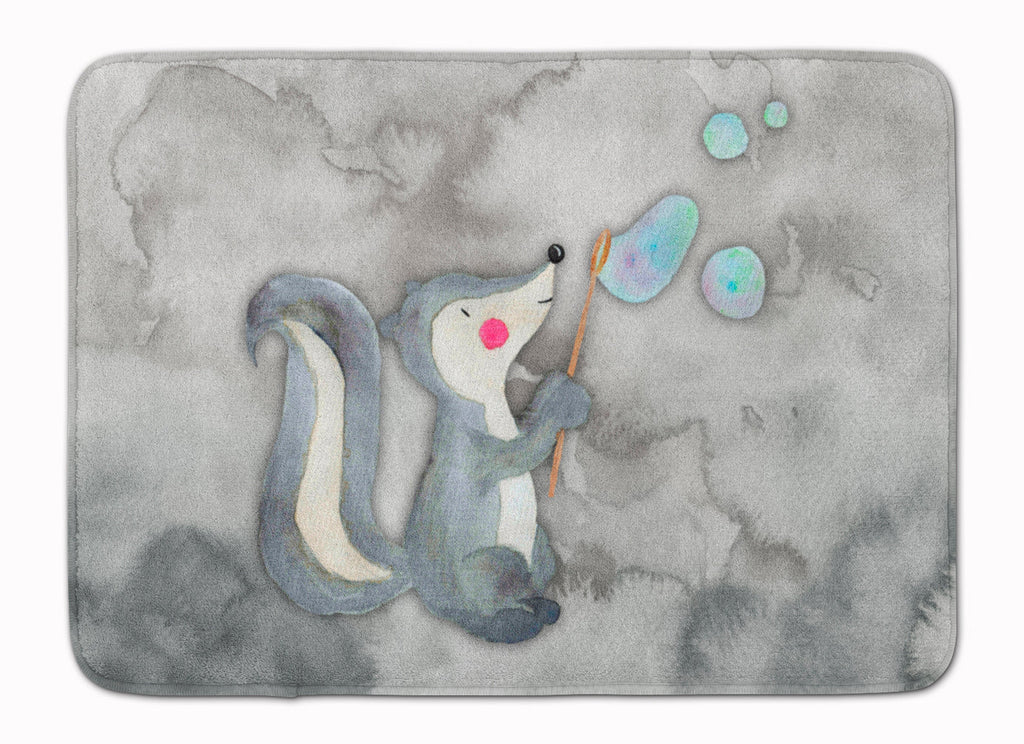 Skunk and Bubbles Watercolor Memory Foam Kitchen Mat Machine Washable Anti-Fatigue Cushion Comfort Bath or Kitchen Rug
