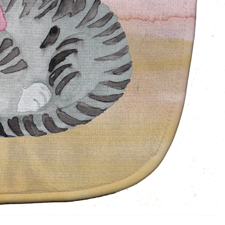 Sleeping Grey Cat Watercolor Baby Bib Easy-Clean Baby Bib Baby Feeding Accessory Baby Mealtime Essential, 10 x 13, Multicolor