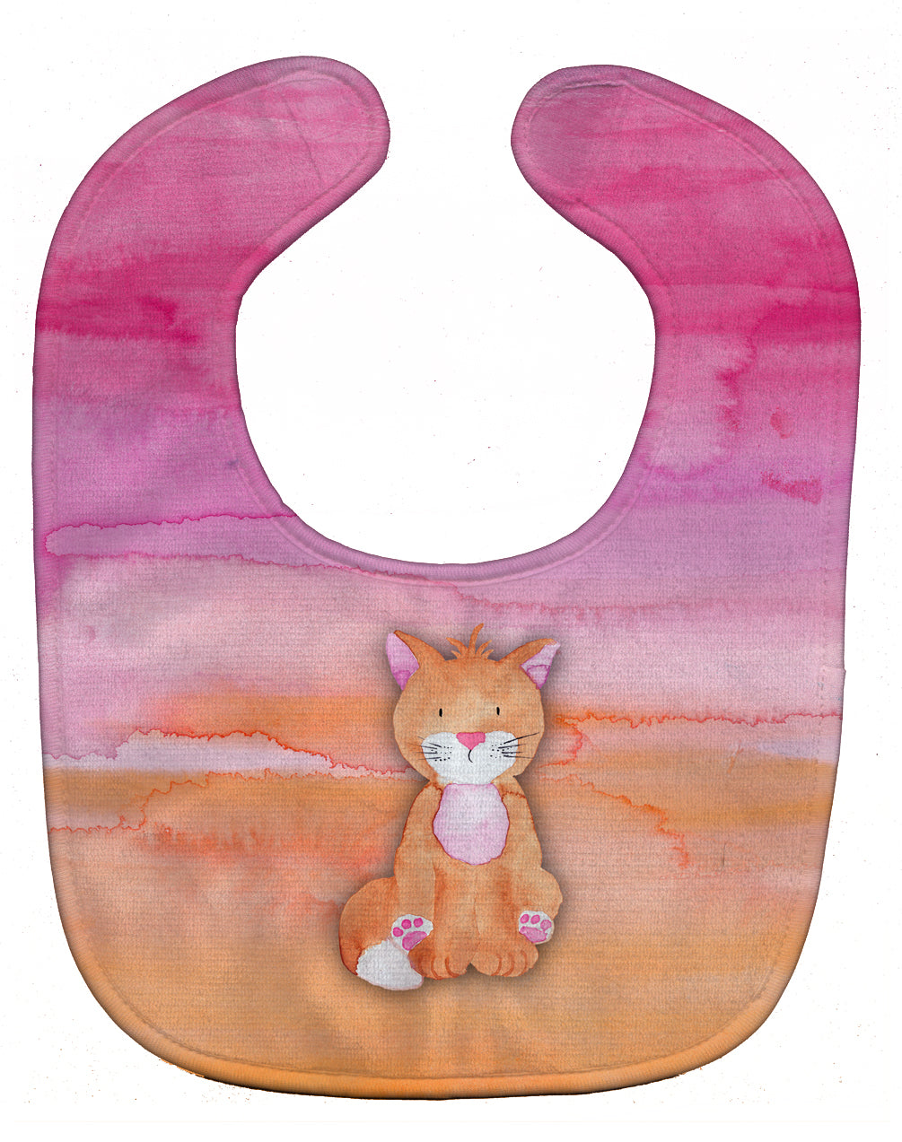 Orange Cat Watercolor Baby Bib Easy-Clean Baby Bib Baby Feeding Accessory Baby Mealtime Essential, 10 x 13, Multicolor