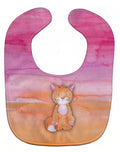 Orange Cat Watercolor Baby Bib Easy-Clean Baby Bib Baby Feeding Accessory Baby Mealtime Essential, 10 x 13, Multicolor