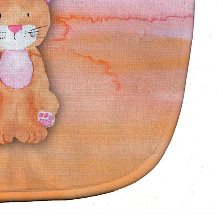 Orange Cat Watercolor Baby Bib Easy-Clean Baby Bib Baby Feeding Accessory Baby Mealtime Essential, 10 x 13, Multicolor