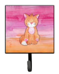 Orange Cat Watercolor Leash or Key Holder Wall Hooks, Key Hooks Holder, Coat Rack Wall Mount, Coat Hooks, Hooks for Hanging Keys, Towels, Aprons, Leashes