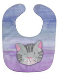 Cat Face Watercolor Baby Bib Easy-Clean Baby Bib Baby Feeding Accessory Baby Mealtime Essential, 10 x 13, Multicolor