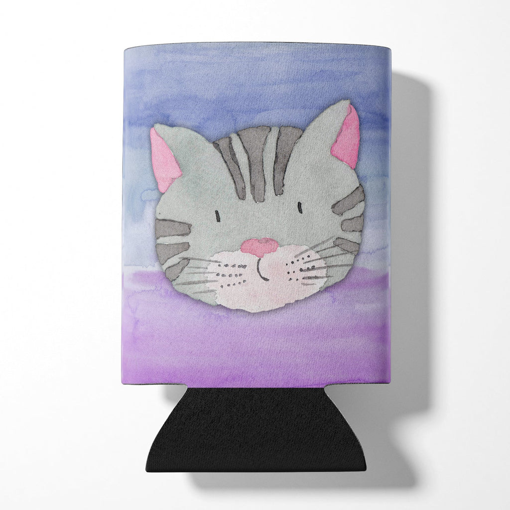 Cat Face Watercolor Can or Bottle Hugger Cooler Sleeve for Standard 12 oz Cans, Insulated Foam Beer & Soda Can Hugger Reusable