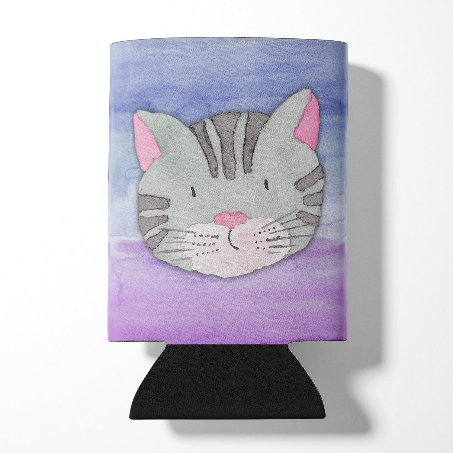 Cat Face Watercolor Can or Bottle Hugger Cooler Sleeve for Standard 12 oz Cans, Insulated Foam Beer & Soda Can Hugger Reusable