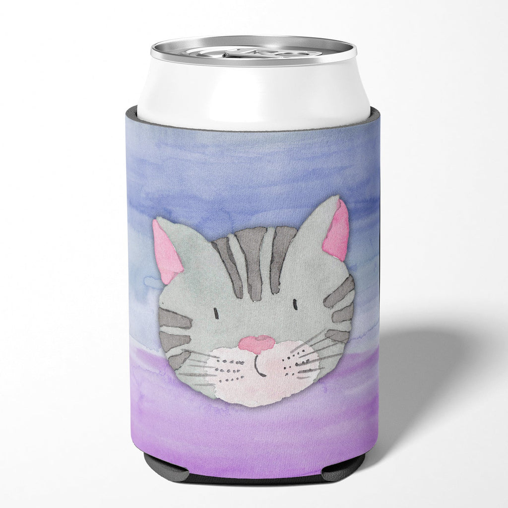 Cat Face Watercolor Can or Bottle Hugger Cooler Sleeve for Standard 12 oz Cans, Insulated Foam Beer & Soda Can Hugger Reusable