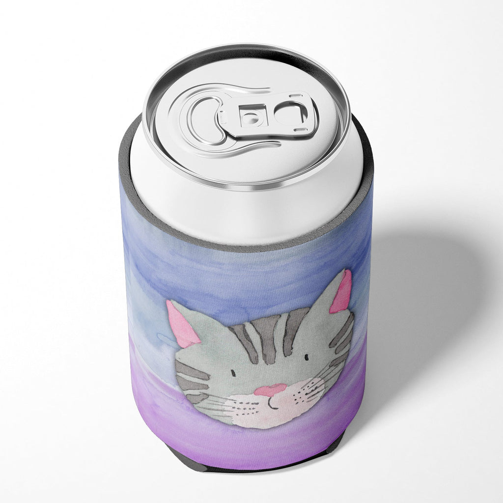 Cat Face Watercolor Can or Bottle Hugger Cooler Sleeve for Standard 12 oz Cans, Insulated Foam Beer & Soda Can Hugger Reusable