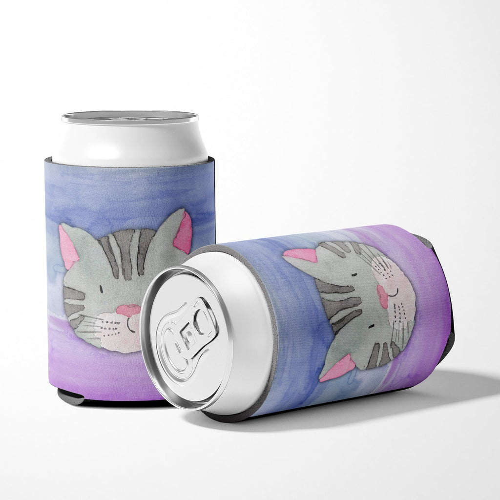 Cat Face Watercolor Can or Bottle Hugger Cooler Sleeve for Standard 12 oz Cans, Insulated Foam Beer & Soda Can Hugger Reusable