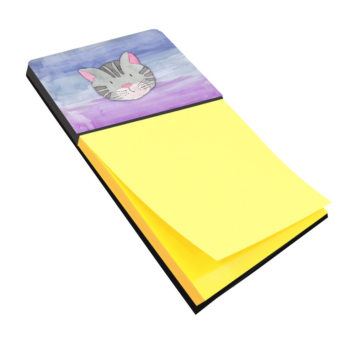 Cat Face Watercolor Watercolor Sticky Note Holder Refillable Dispenser Desk Accessory 3x3 Pad Gift