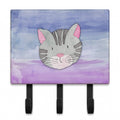 Cat Face Watercolor Leash or Key Holder Wall Hooks, Coat Rack Wall Mount, for Hanging Keys, Towels, Aprons, Leashes