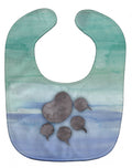 Cat Paw Watercolor Baby Bib Easy-Clean Baby Bib Baby Feeding Accessory Baby Mealtime Essential, 10 x 13, Multicolor