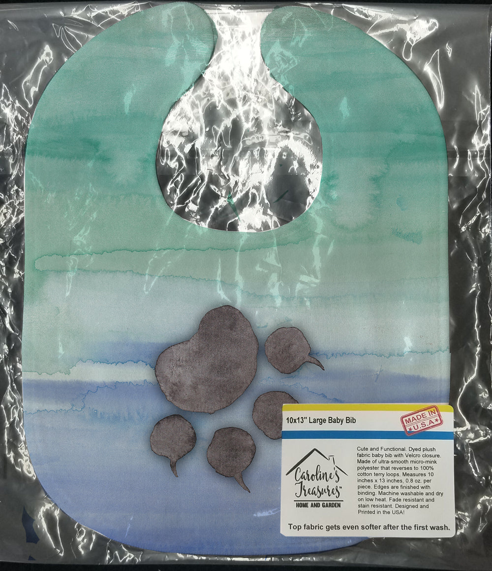 Cat Paw Watercolor Baby Bib Easy-Clean Baby Bib Baby Feeding Accessory Baby Mealtime Essential, 10 x 13, Multicolor