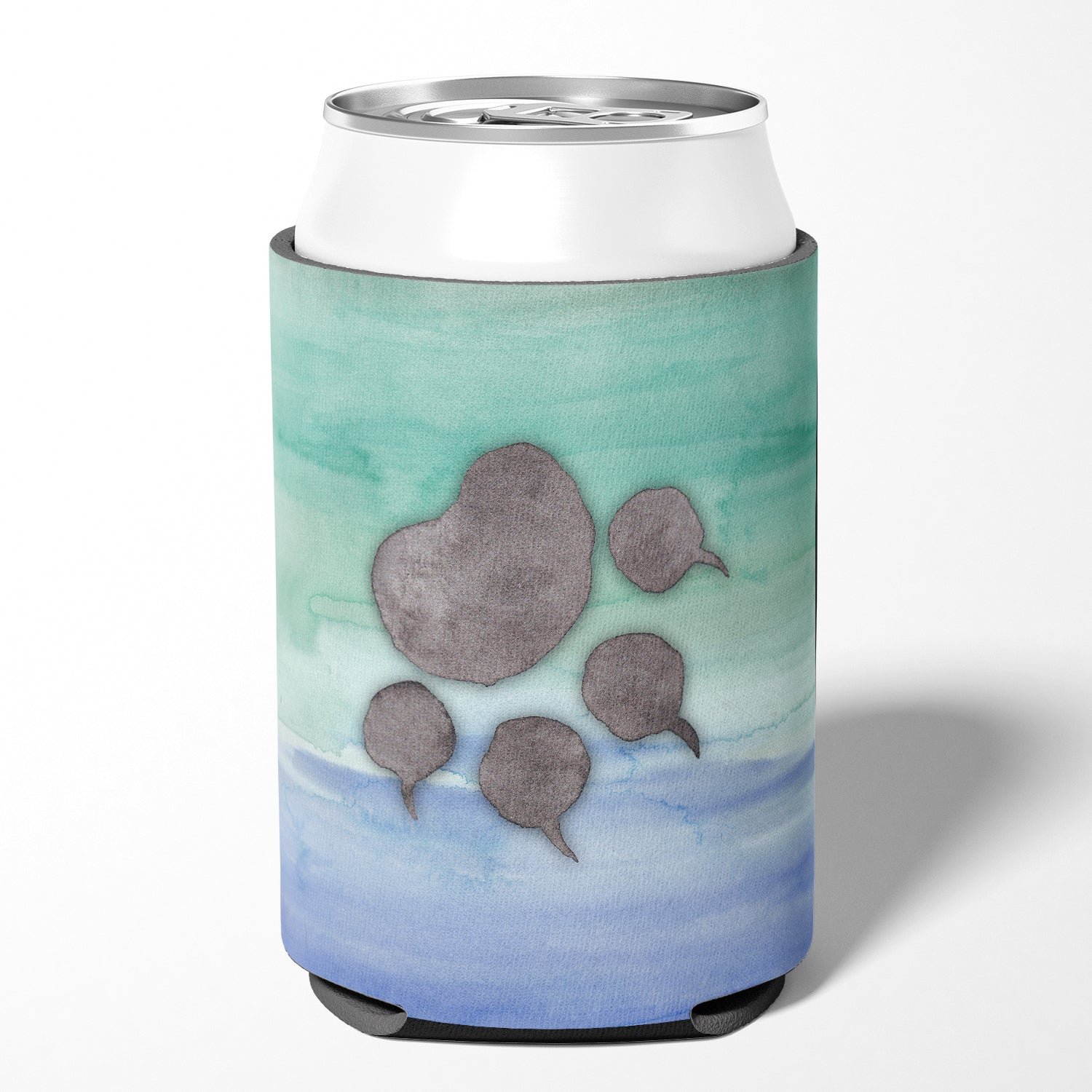 Cat Paw Watercolor Can or Bottle Hugger Cooler Sleeve for Standard 12 oz Cans, Insulated Foam Beer & Soda Can Hugger Reusable