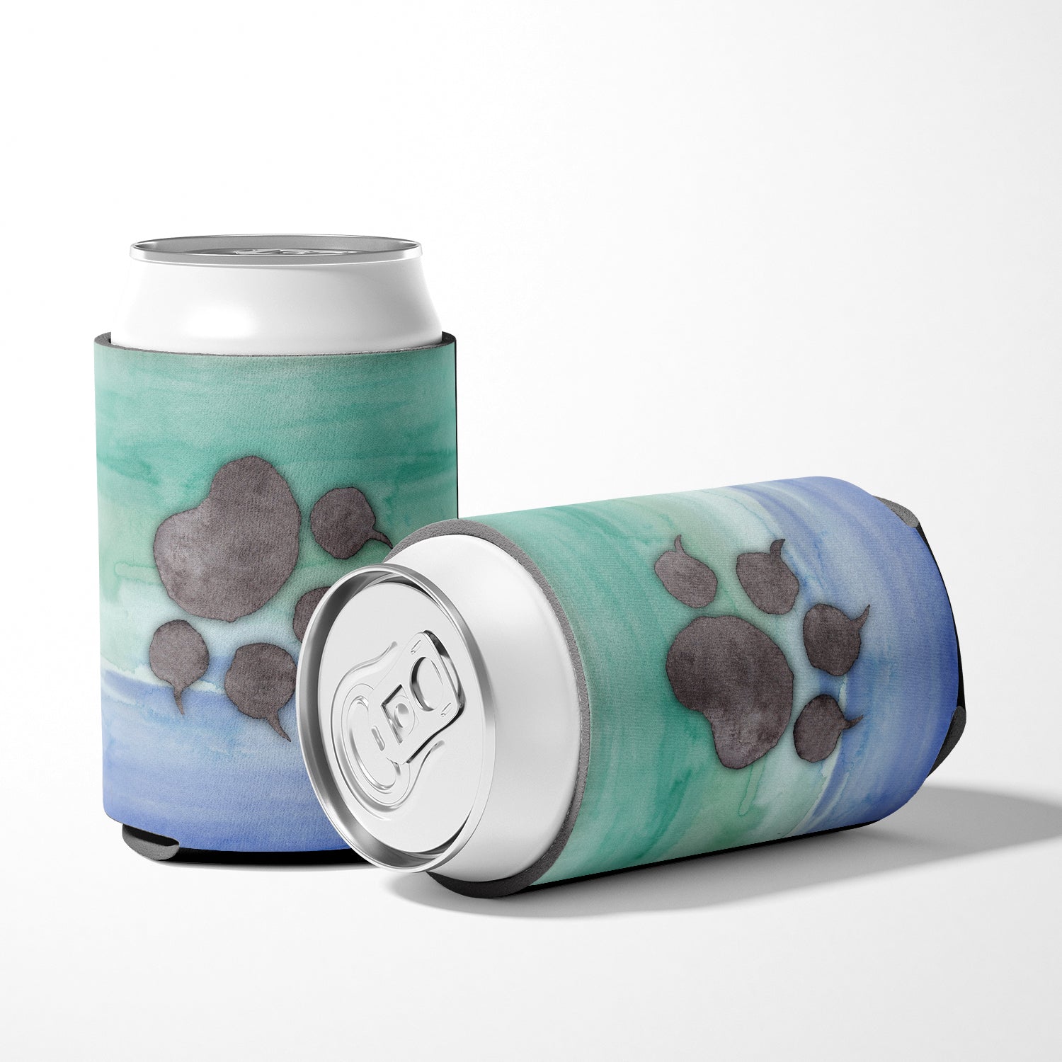 Cat Paw Watercolor Can or Bottle Hugger Cooler Sleeve for Standard 12 oz Cans, Insulated Foam Beer & Soda Can Hugger Reusable