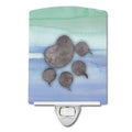 Cat Paw Watercolor Ceramic Night Light Compact, UL-Certified, Ideal for Bedroom, Bathroom, Nursery, Hallway, Kitchen, 6x4x3, Multicolor