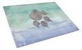 Cat Paw Watercolor Cutting Board Tempered Glass Kitchen Cutting Surface, Heat Resistant Chopping, Non-Slip Feet, Food Prep & Serving