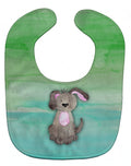 Dog Teal and Green Watercolor Baby Bib Easy-Clean Baby Bib Baby Feeding Accessory Baby Mealtime Essential, 10 x 13, Multicolor