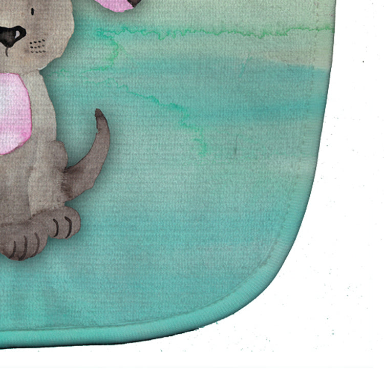 Dog Teal and Green Watercolor Baby Bib Easy-Clean Baby Bib Baby Feeding Accessory Baby Mealtime Essential, 10 x 13, Multicolor