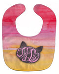 Cat Face Meow Watercolor Baby Bib Easy-Clean Baby Bib Baby Feeding Accessory Baby Mealtime Essential, 10 x 13, Multicolor