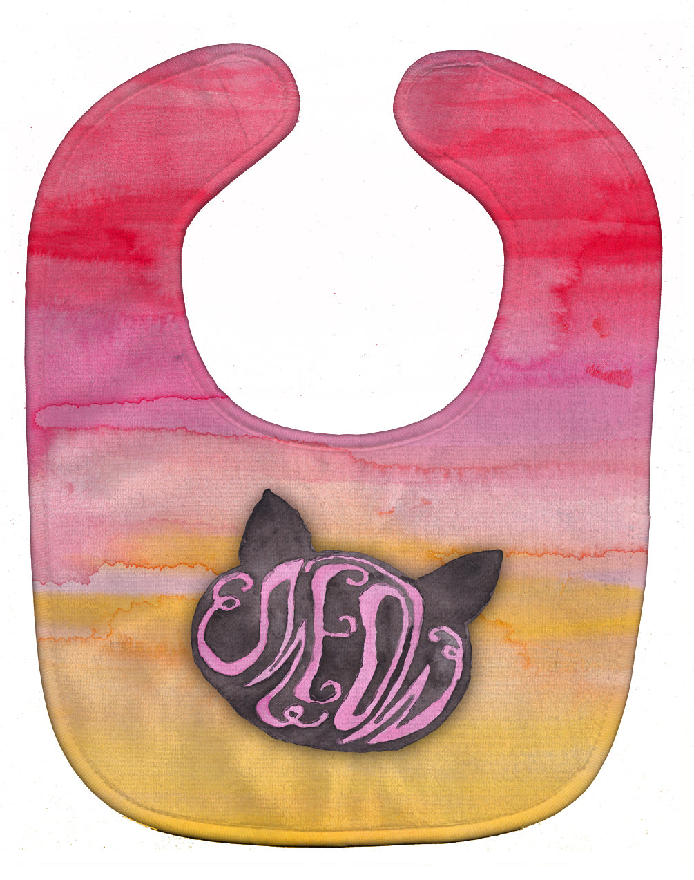Cat Face Meow Watercolor Baby Bib Easy-Clean Baby Bib Baby Feeding Accessory Baby Mealtime Essential, 10 x 13, Multicolor