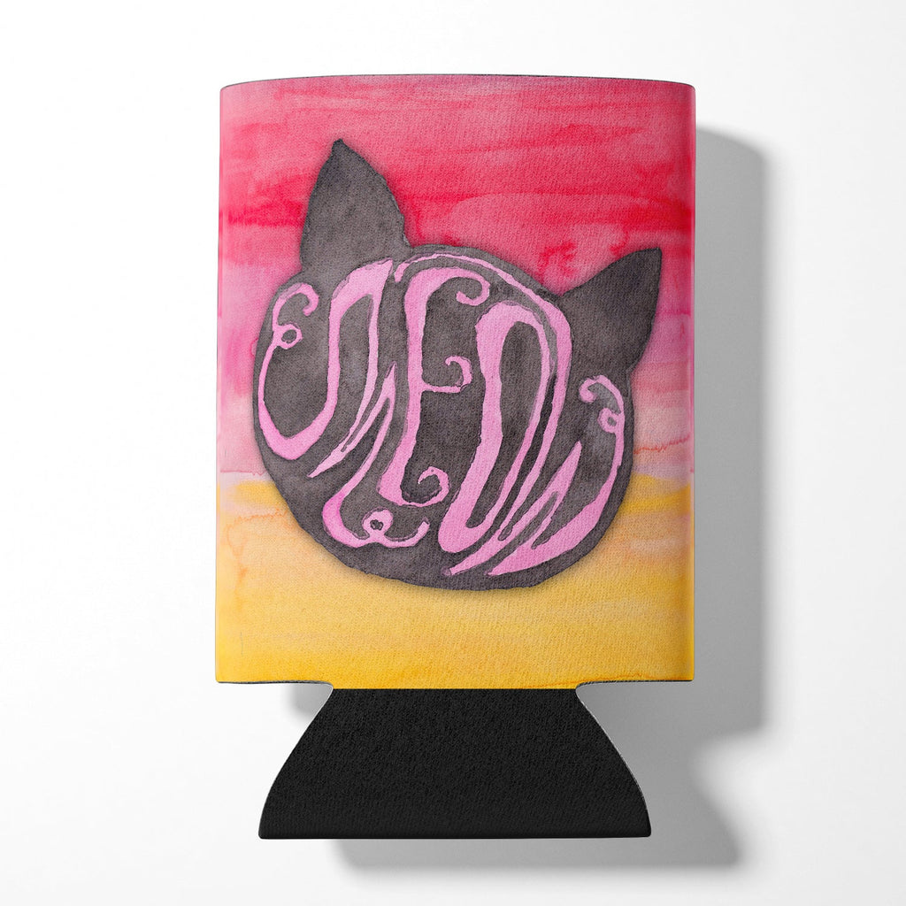 Cat Face Meow Watercolor Can or Bottle Hugger Cooler Sleeve for Standard 12 oz Cans, Insulated Foam Beer & Soda Can Hugger Reusable