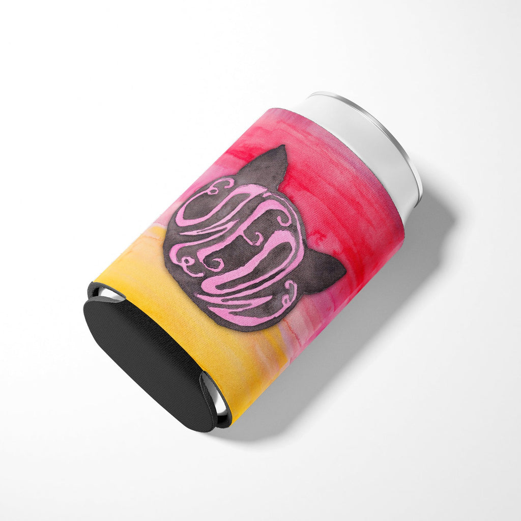 Cat Face Meow Watercolor Can or Bottle Hugger Cooler Sleeve for Standard 12 oz Cans, Insulated Foam Beer & Soda Can Hugger Reusable