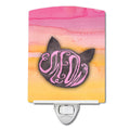 Cat Face Meow Watercolor Ceramic Night Light Compact, UL-Certified, Ideal for Bedroom, Bathroom, Nursery, Hallway, Kitchen, 6x4x3, Multicolor