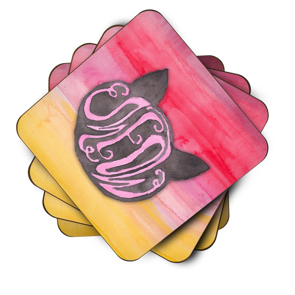 Cat Face Meow Watercolor Foam Coasters Set of 4 Cup Coasters for Indoor Outdoor, Tabletop Protection, Anti Slip, Mouse pad Material