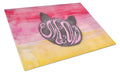 Cat Face Meow Watercolor Cutting Board Tempered Glass Kitchen Cutting Surface, Heat Resistant Chopping, Non-Slip Feet, Food Prep & Serving
