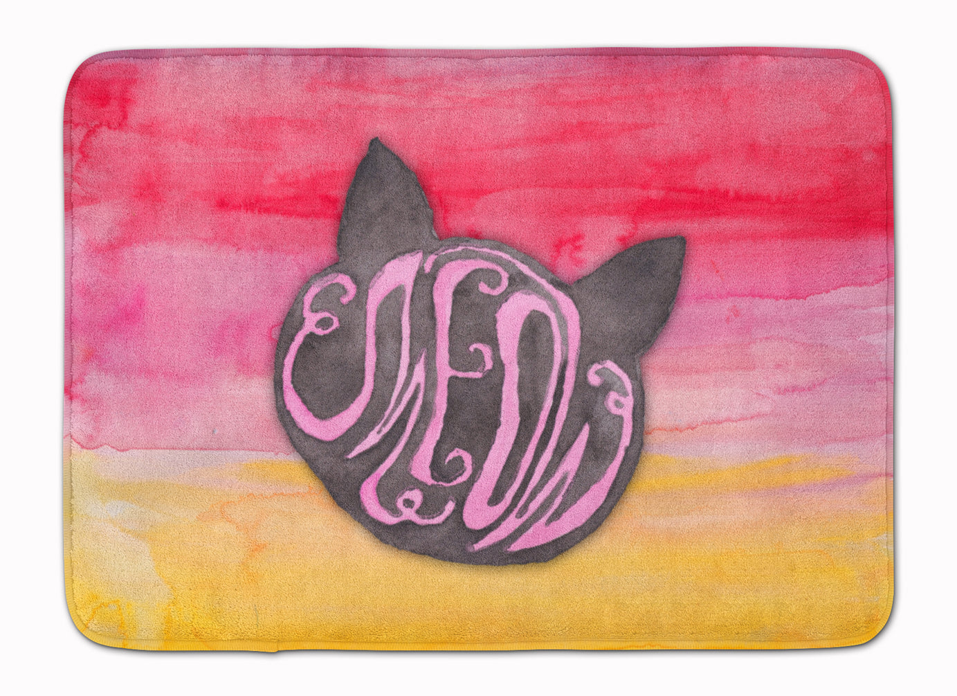 Cat Face Meow Watercolor Memory Foam Kitchen Mat Machine Washable Anti-Fatigue Cushion Comfort Bath or Kitchen Rug